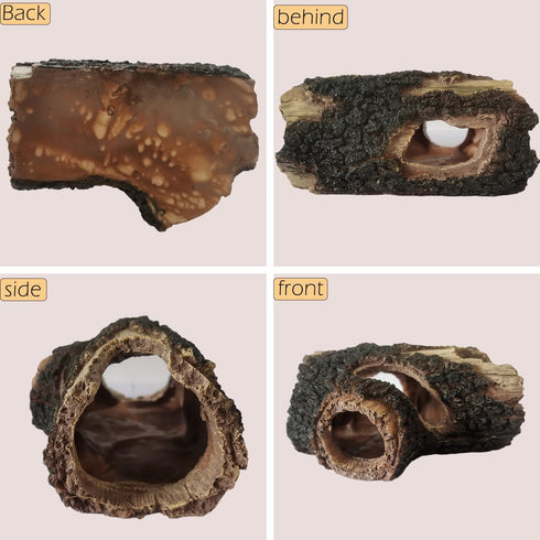 Aquarium Wood Fish Tank Decorations, Resin Fake Logs for Reptile Hide and Fish Cave, Suitable for 20 Gallon Tank