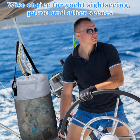 Portable Boat Trash Bags Outdoor Boats Trash Container Medium Hoop Mesh Trash Bags Reusable Boat Garbage Container Boat Cabin Storage for Men Women Adults Boat Kayak Camper Fishing Sea