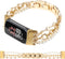 Pearl Beaded Bands for Fitbit Charge 6/Charge 5, Stylish Gold Love Shape Link Chain Jewelry Bracelet