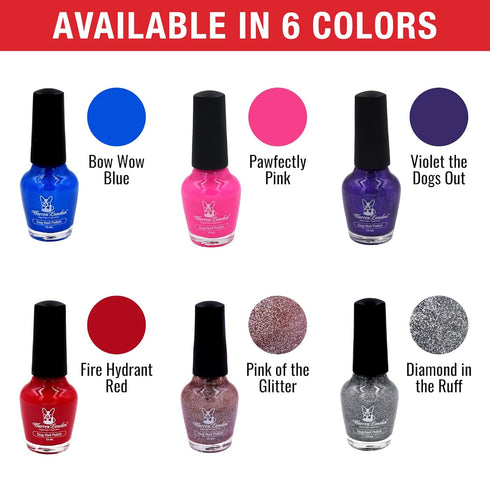 Warren London Dog Nail Polish in A Bottle, Premium Coverage and Color, All 6 Colors