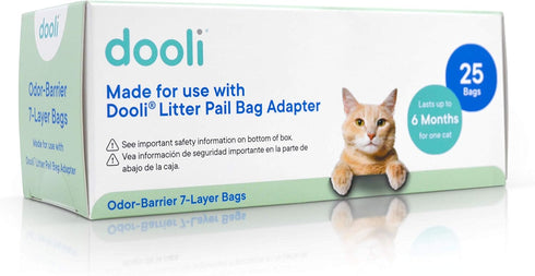 Cat Litter Pail Refills - 25 Bags Roll for Litter Genie & Plus