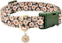 Flower Patterns Dog Collar with Accessories, Soft Cotton Collars for Small Medium Large Female and Male Dogs (Daisy L)