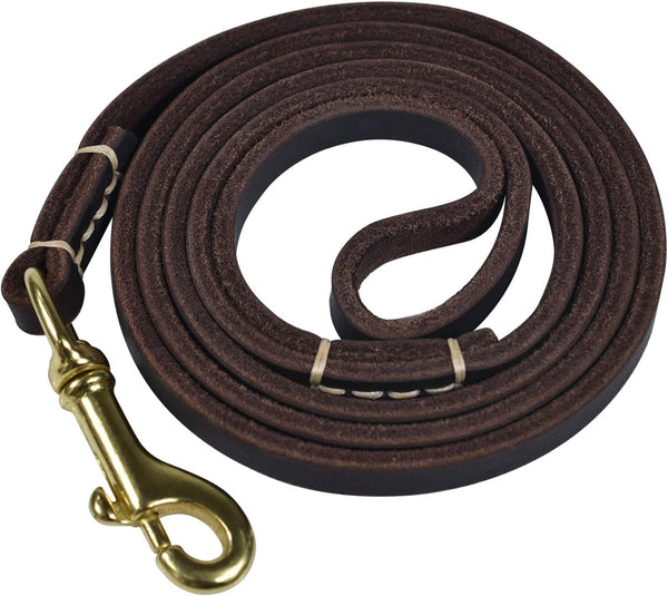 Reopet Genuine Leather Dog Leash, 4 Feet / 5 Feet / 6 Feet for Small & Medium Dogs, Real Leather, Brown