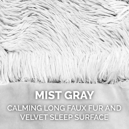 Furhaven Waterproof Throw Blanket for Dogs & Cats, Washable Shaggy Plush Calming Faux Fur Blanket, Mist Gray, Small
