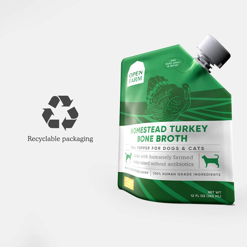 Open Farm Bone Broth Food Topper for Dogs and Cats, 12oz, with Responsibly Sourced Meat and Superfoods