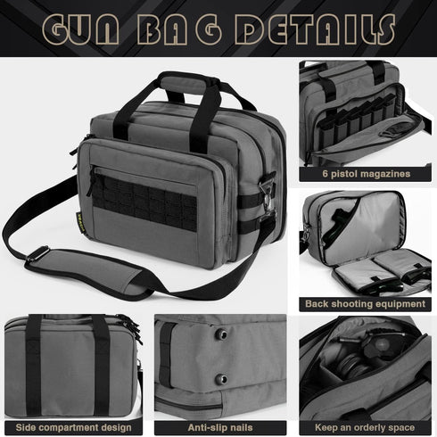 VEAGIA Pistol Case Range Bag, Soft Carrying Bags for Handguns and Ammo