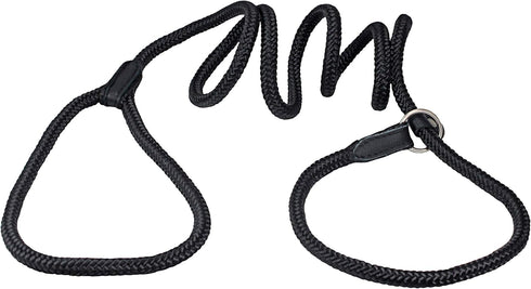 Dogs My Love Nylon Rope Slip Dog Lead Collar and Leash British Style 4ft Long (Medium: 3/8" (8mm), Black)