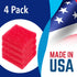 Evergreen Pet Supplies Aquarium Supplies Glass Cleaner Sponge - 4-Pack, Red, 3.25-in x 3.25-in x 1-in - Non-Scratch