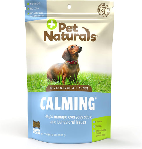 Pet Naturals Calming for Dogs, 30 Chews - Naturally Sourced Ingredients for Stress Support