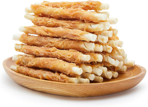Jungle Calling 52 Count Chicken Wrapped Rawhide Sticks Dog Treats, High-Protein, 5