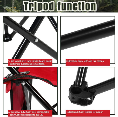 BTinoe 250 Camping Chair,Portable Lightweight Foldable Chair,Camping Directors Chairs Supports Pounds