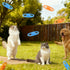 12 Set 3 6 Pcs Cat Fetch Toy with Red Spinning Tops Flying Discs Colorful Interactive Toys for Kitten Chasing Tracking