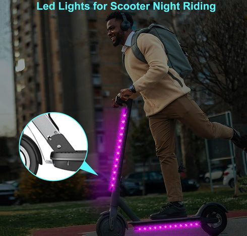 Martronic 2-Pack 47 Bike Lights for Night Riding, Flashing Modes Colorful Smart Scooter Lights with Battery Box, Fun