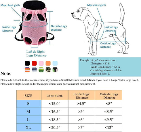 Adjustable Pet Carrier Backpack for Cats and Dogs, Travel Bag for Hiking, Legs Out Design, Blue White Stripes, Large