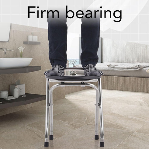 NOENNULL Portable Toilet for Camping, Stainless Steel Foldable Camp Toilet, Portable Camping Toilet with Soft Seat