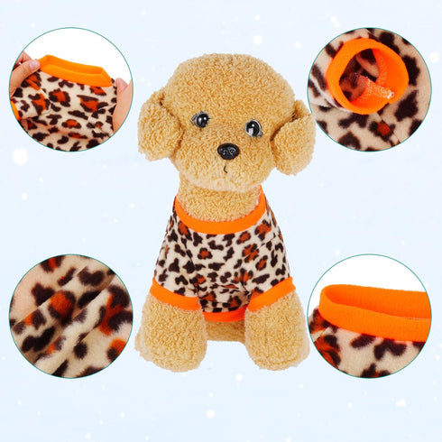 4 Pieces Dog Fleece Sweaters - Warm Doggie Sweatshirts for Small Puppies & Cats, Winter Outfits (Large)