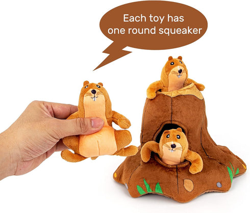 Hollypet Hide and Seek Squeaky Dog Toy, Interactive Puzzle Plush Stuffed Puppy Toys