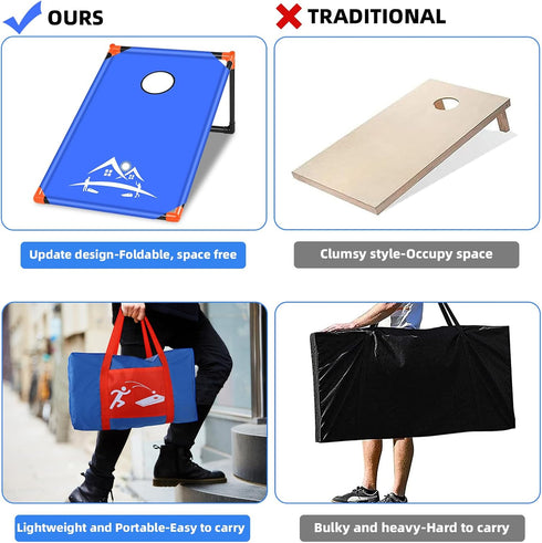 3x2 Set 8 Set Sets NZQXJXZ ft Cornhole Board with Bean Bags and Carrying Bag, Outdoor Toss Game for Kids and Adults