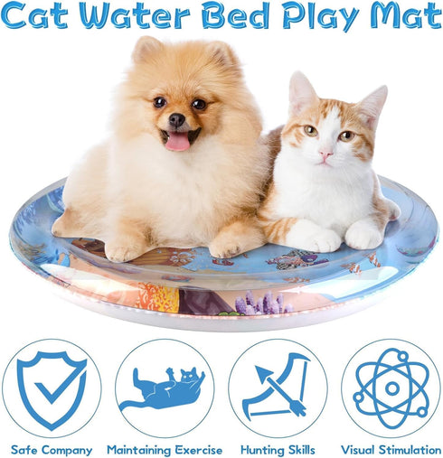 YIJHLHB Inflatable,Summer Thickened Water Mat for Cats,Big Pet Water Bed Washable Pets Cooling Water Sensory Play
