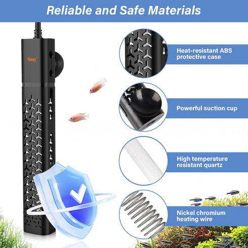 hygger 300w Aquarium Heater - Intelligent Temperature Control for 40-75 Gallon Tanks