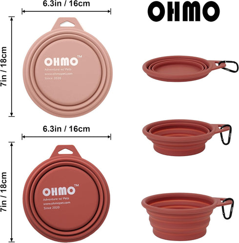 Large Collapsible Dog Bowls, 2 Pack 27oz/800ml Premium Silicone Portable Travel Feeding Bowls