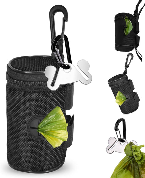 Dog Poop Bag Holder for Leash Attachment - Waste Bag Dispenser for