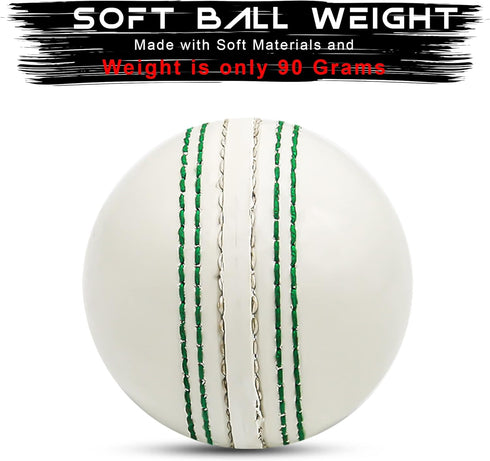 Soft Cricket Rubber Ball Set Indoor/Outdoor Play for Junior Youth Adult Training, Coaching, Practice Excellent Bounce with Durable Traditional Seams Stitched by SialPro