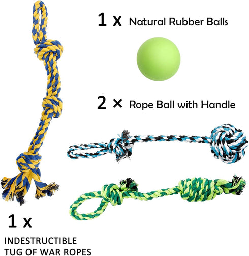 Youngever Dog Rope Toys, Puppy Chew Toys for Medium to Large Dogs (4 Pack)