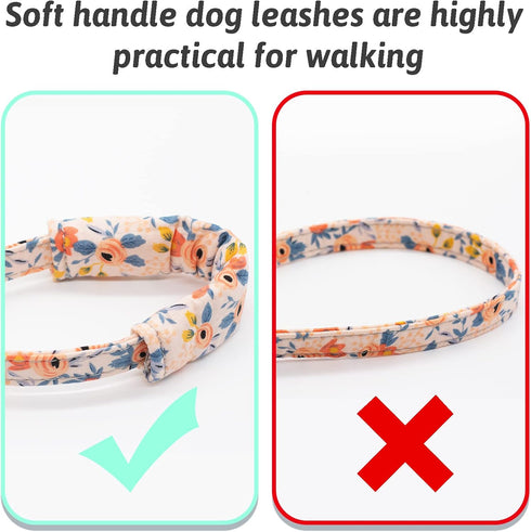 Adjustable Dog Collar and Leash Set for Girls, Floral Bow Tie for Small, Medium, Large Female Dogs, Orange Flower, XS