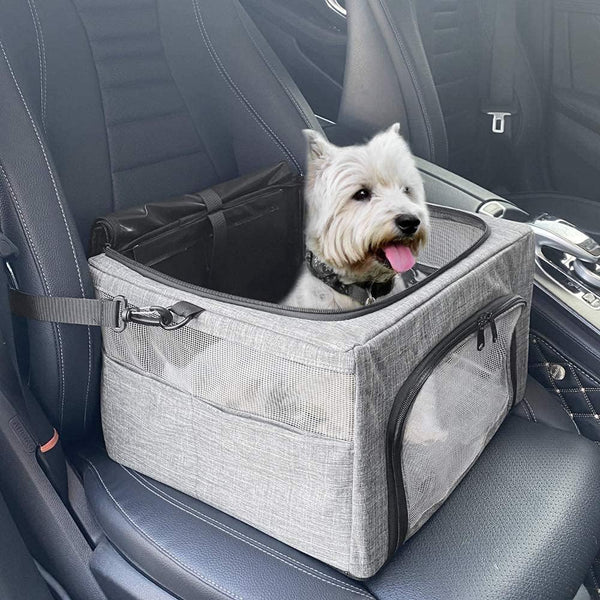 SlowTon Dog Booster Car Seat, Reinforce Metal Frame Safe Pet Car Seat
