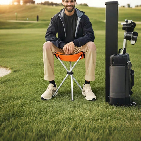 OVINEG Stool,16.5" Folding Camping Folding Camping Chairs,Portable Tripod Seat,Outdoor Travel Tall Chair for Camping