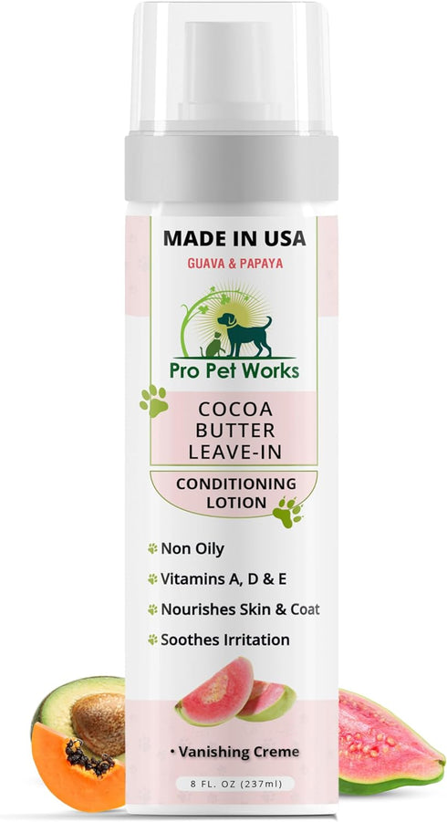 5 in 1 Cocoa Butter Leave-in Conditioner Lotion for Dogs & Cats, Pet Hot Spot Cream for Allergies, Skin Relief