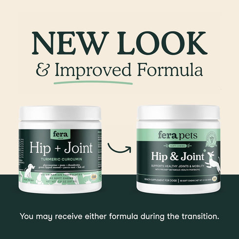 Fera Pets Hip & Joint Supplement for Dogs with Glucosamine, 90 Soft Chews for Healthy Joints
