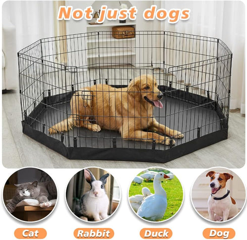 24 Inch 8 PJYuCien Dog Playpen Bottom Pad, Fits Panels Regular Octagon Metal Exercise Pet Pen, Elastic Buckles