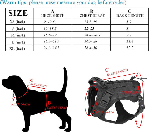 Tactical Dog Vest with Pouch, Molle Training Harness with Handle, K9 Military No Pull Service Dog Vest, Reflective