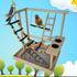 Hamiledyi Parrots Playground Bird Play Gym Wood Perch Stand Colours Climb Ladders Swing Chewing Toys with Parakeet