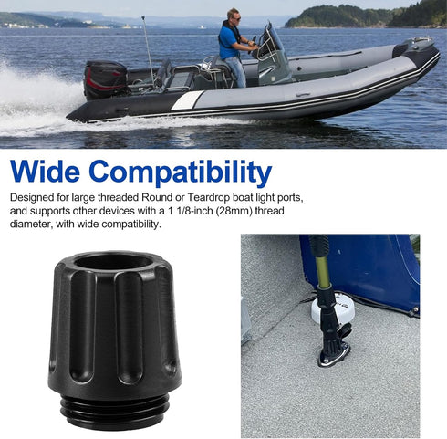 IFERLA 1 1/8 (28mm) Boat Navigation Light Base Compatible with Yolotek Perko Powerstick Large Threaded Collar - Nav