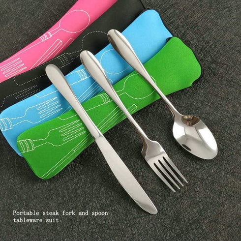 Set Sets Set Set Ochine Portable Travel Utensils Portable Stainless Steel Flatware Travel Camping Cutlery Portable