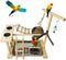 Hamiledyi Parrot Playground Bird Play Stand Natural Wood Parrot Perch Gym with
