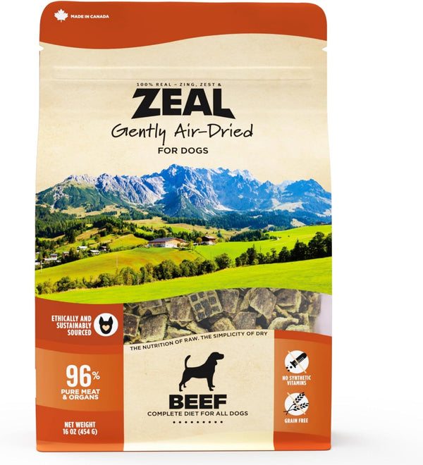 ZEAL Canada Air-Dried Beef Recipe for Dogs - High Protein, Natural Superfoods,