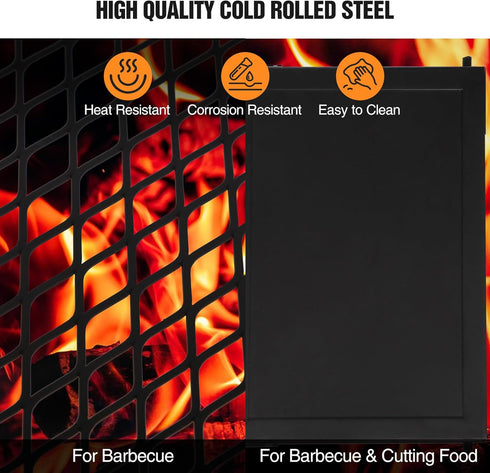 REDCAMP Heavy Duty Folding Campfire Grill, Portable Cooking Racks and Griddle for Versatile Outdoor Campfire Cooking