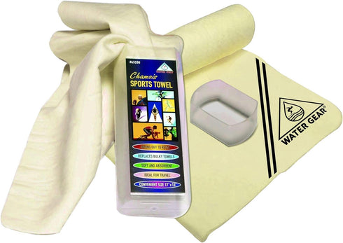Water Gear Chamois Towel - Fast Absorbing, Great for Drying After Workout and Diving, Multi-Use (Yellow)