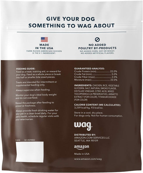 12 oz Pack 1 Amazon Brand - Wag Dog Treats, Chicken and Waffle Bites, Resealable