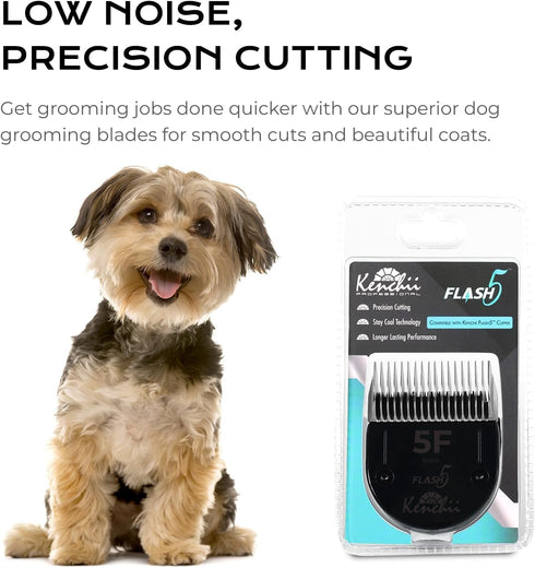 Kenchii Professional Dog Clipper Blade Flash 5, Detachable Stainless Steel Blades for Grooming