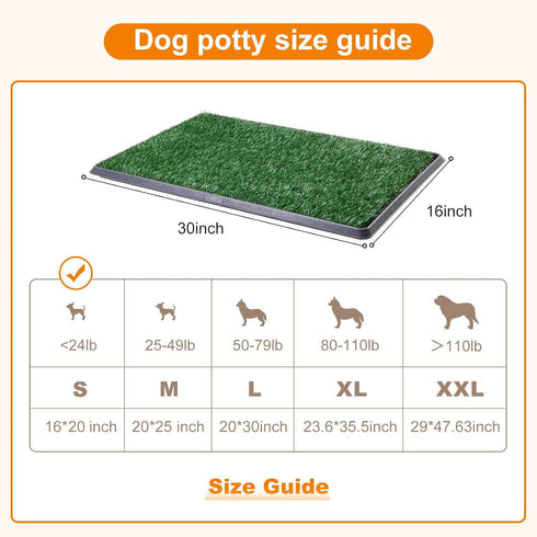 LOOBANI Dog Grass Pad with Tray, Large Indoor Dog Potties for Apartment Training with 2 Replacement Pads