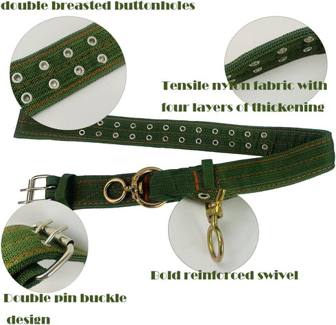 Cattle Collar, Thick Canvas Adjustable Nylon Cow Neck Strap with Cow Bell for Farm Animals (38.5inch)