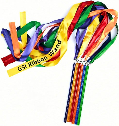 GSi Multicolor Ribbon Wands & Rings for Kids - Pack of 6