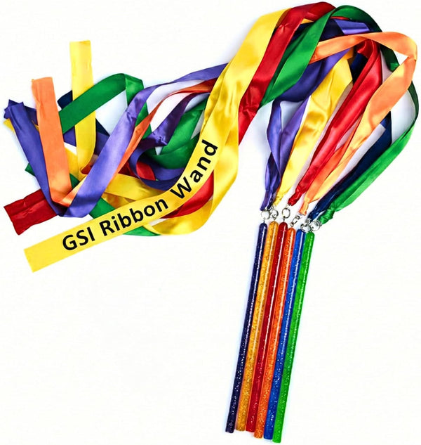 GSi Multicolor Ribbon Wands & Rings for Kids - Pack of 6