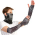 Unisex UV Protection Neck Gaiter and Sun Arm Sleeves Set, Ice Silk Cooling Bandana for Hiking