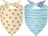 Agroon Summer 2PCS, 4 Dog Bandanas XLarge Pattern Blue Pink Yellow Scarf for Boy and Girl, Triangle Reversible Bibs